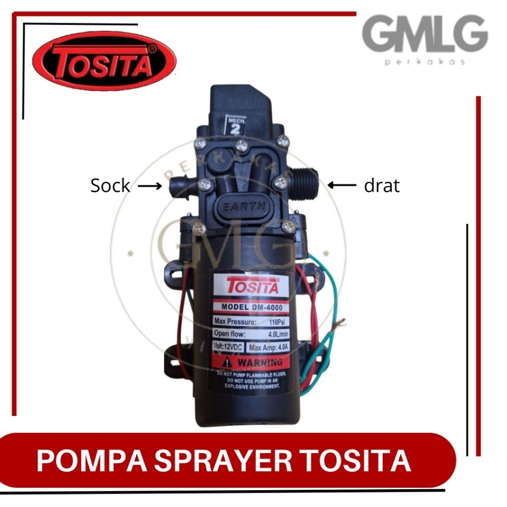 Dinamo/pompa sprayer Tosita 110 psi sock-drat