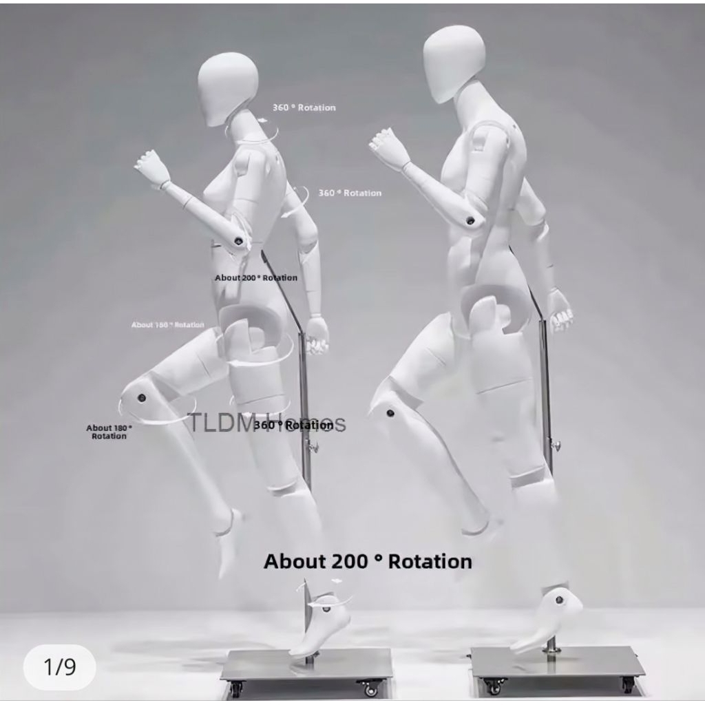 patung manekin full body pria dan wanita robot elastis impor bahan fiber badan bisa digerak-gerakin 