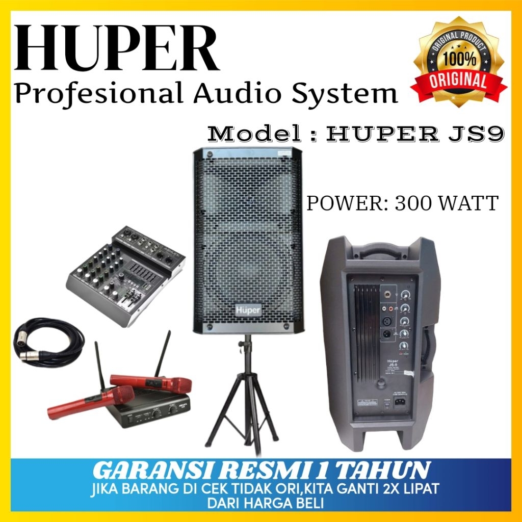 Speaker Aktif Huper Js 9 Original Speaker 10inch Garansi resmi