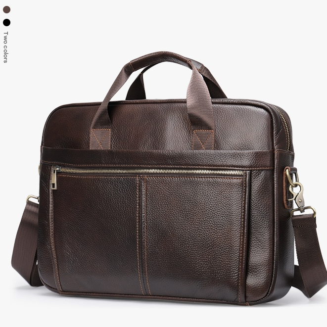 Kulit Asli Tas Laptop 15.6 inch Tas Pria Briefcase Waterproof Laptop Bag Tas Laptop Briefcase