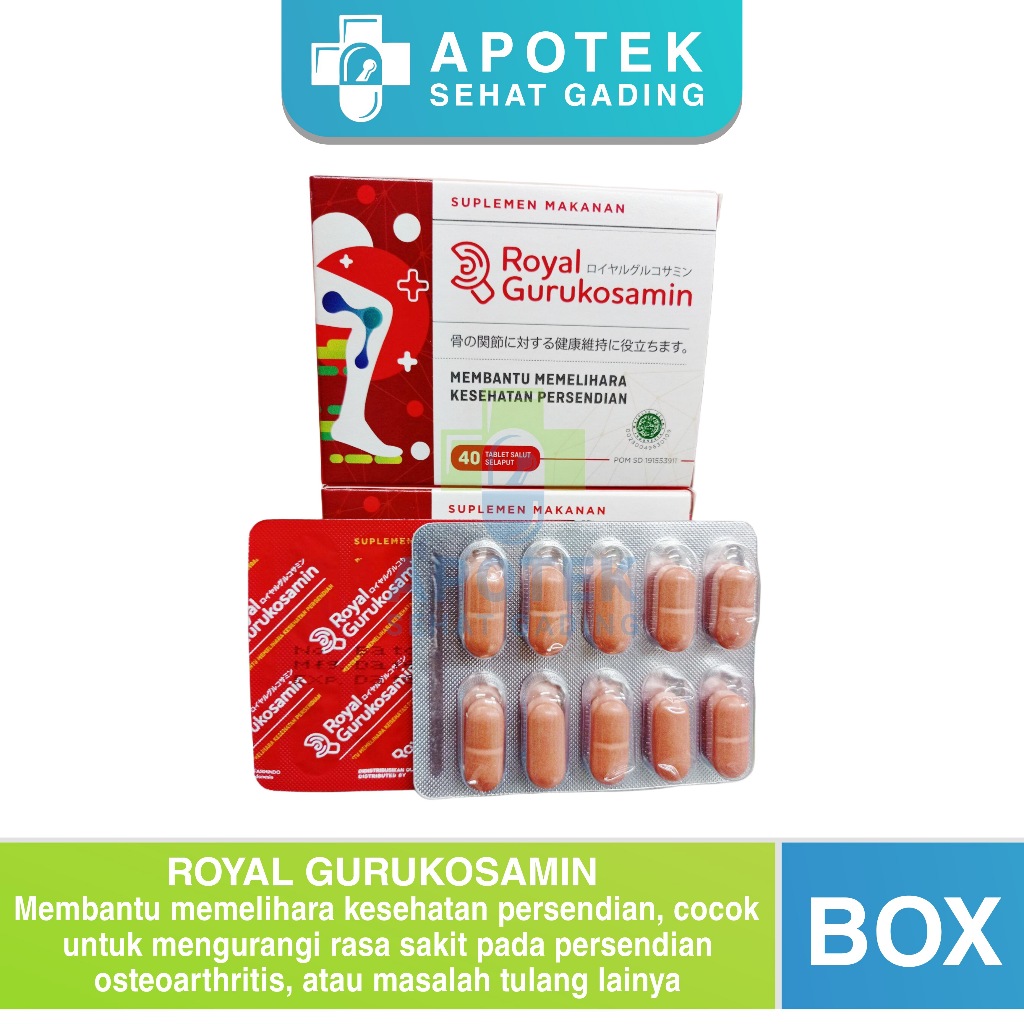 Royal Gurukosamin / Box 40 Kaplet Suplemen Herbal - Membantu Memilihara Kesehatan Persendian