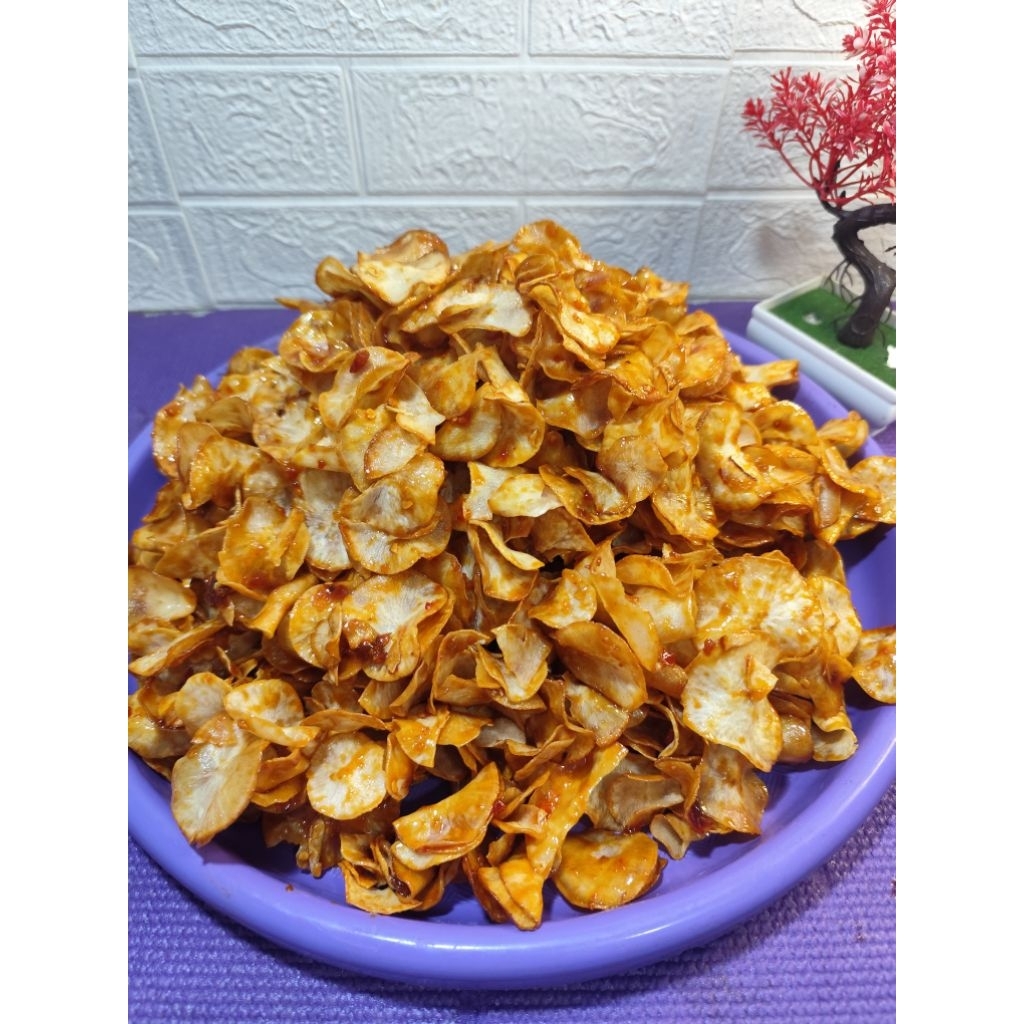 

(1000 Gr) Keripik Singkong Pedas Manis Gurih Dan Premium Dijamin Nagih