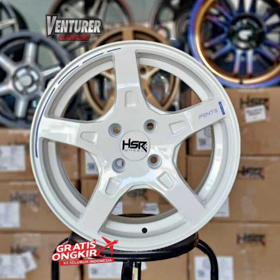 velg mobil racing brio agya calya sigra vios jazz r15 hsr wheel pente ring 15 palang 5 warna putih
