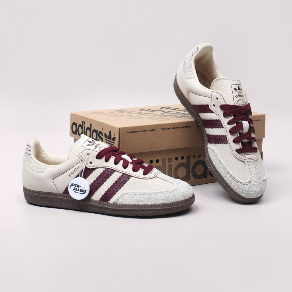 Adidas Samba OG Wonder White Maroon