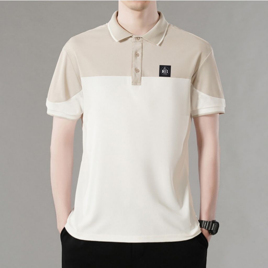 Kaos pria katun combet-Kaos pria berkerah-Kaos pria katun combet