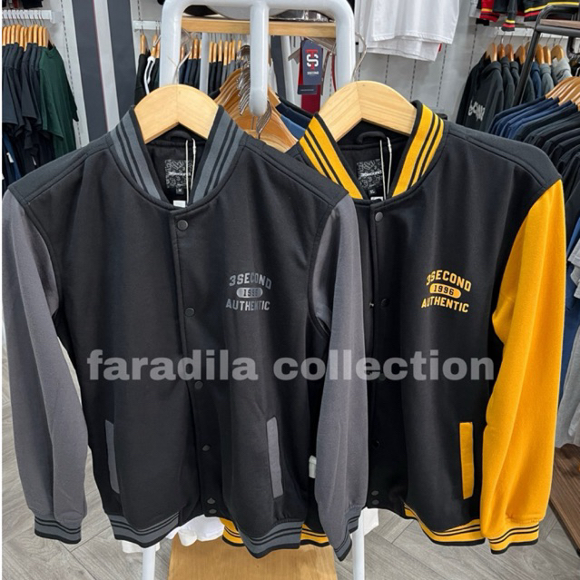 3Second Bomber Jacket 2 Warna Regular Fit 100% Original