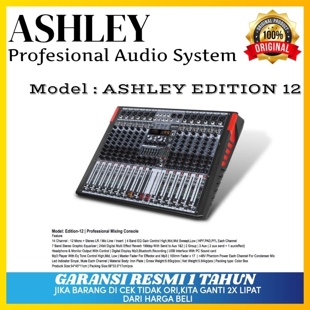 Mixer Ashley Edition 12 Original Mixer Ashley 12 Channel Bluetooth