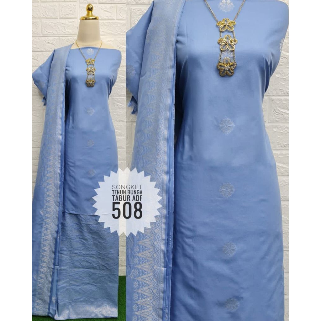 KAIN PASANG SONGKET TENUN BUNGA TABUR IMPORT MALAYSIA/SULAM GOLD & SILVER/UNTUK SET KURUNG WANITA/AT