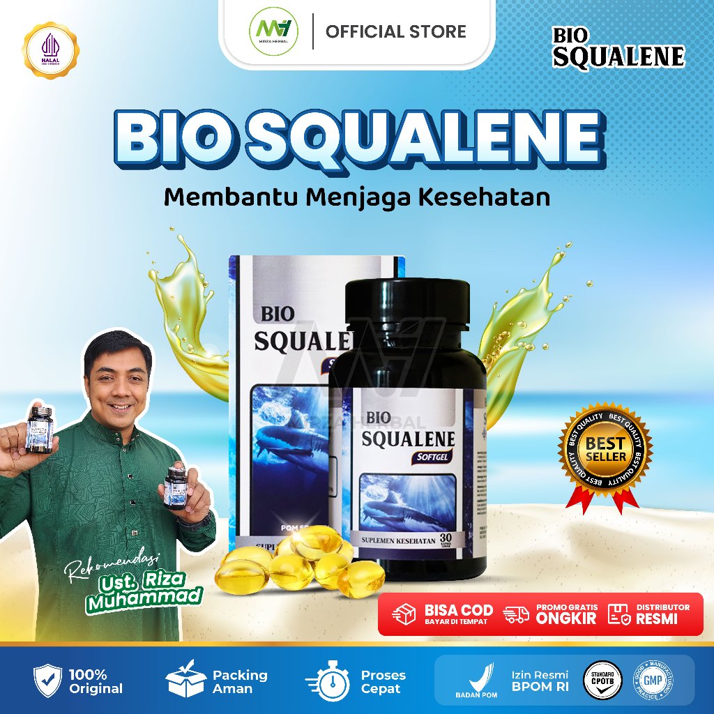 Bio Squalene Softgel Minyak Hati Ikan Hiu Membantu Menjaga Kesehatan Tubuh Berlegalitas BPOM Halal P
