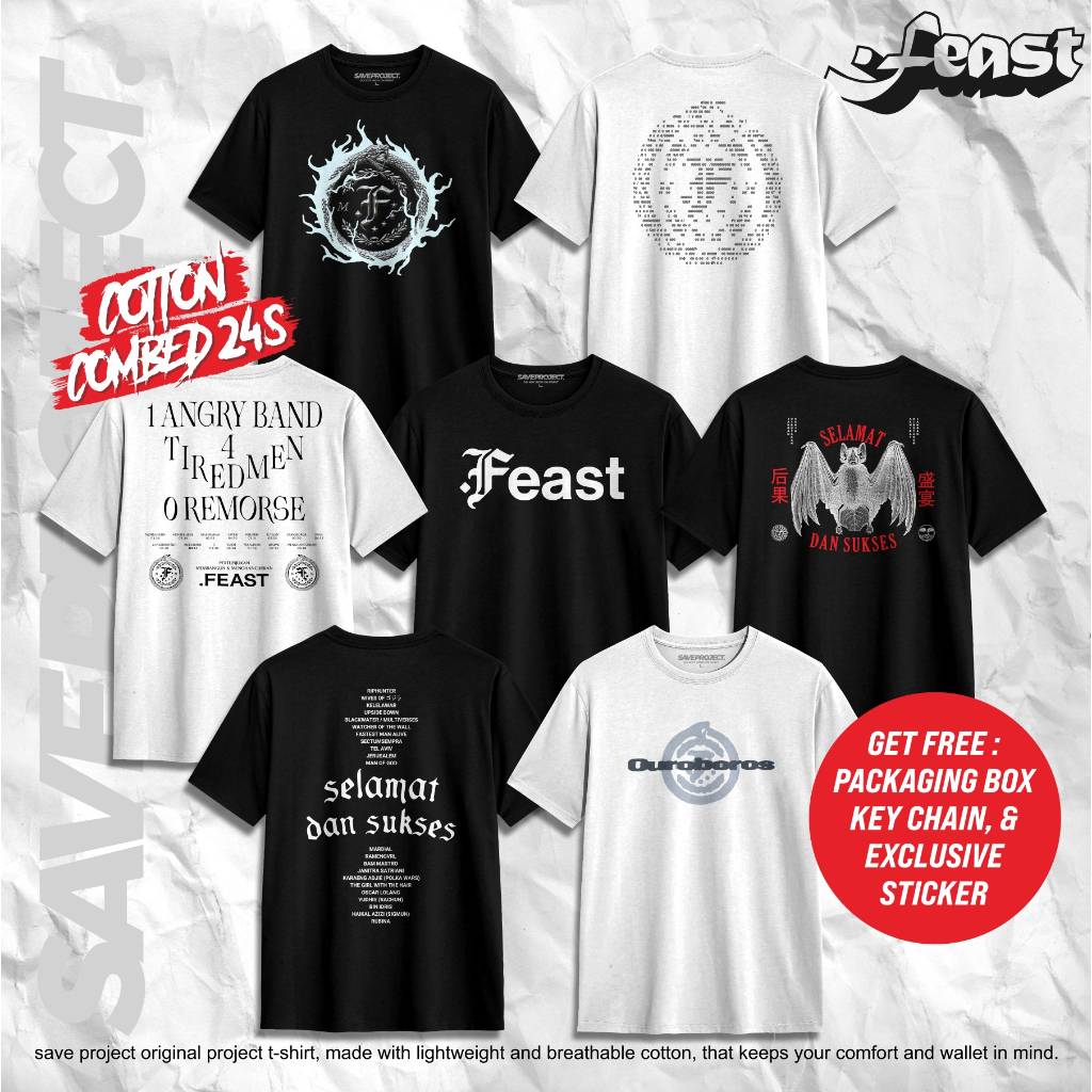 SAVE. Project | Kaos Band .Feast "Series 5" | Baju Band Feast | Kaos Metal Band .Feast | Kaos Distro