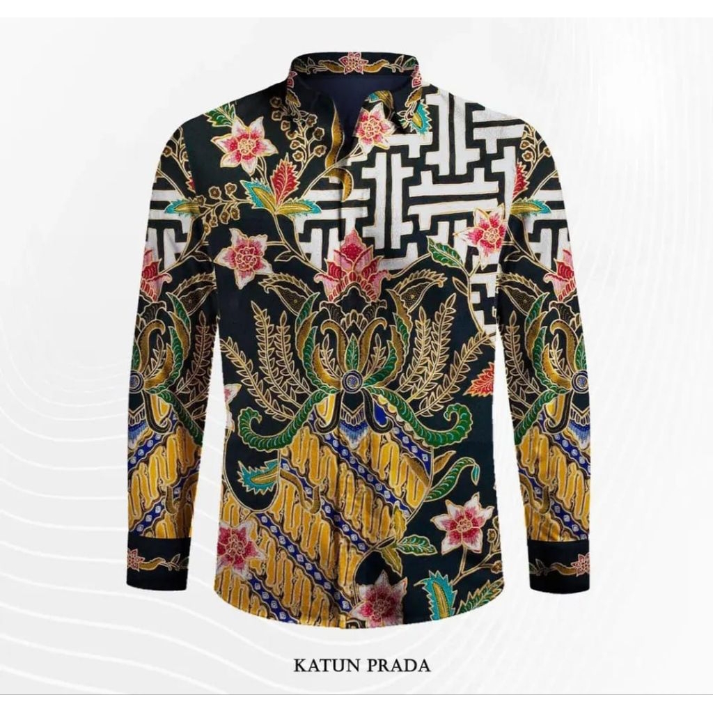 kain batik tulis pria prada emas bahan katun batik tulis pria prada mewah. er