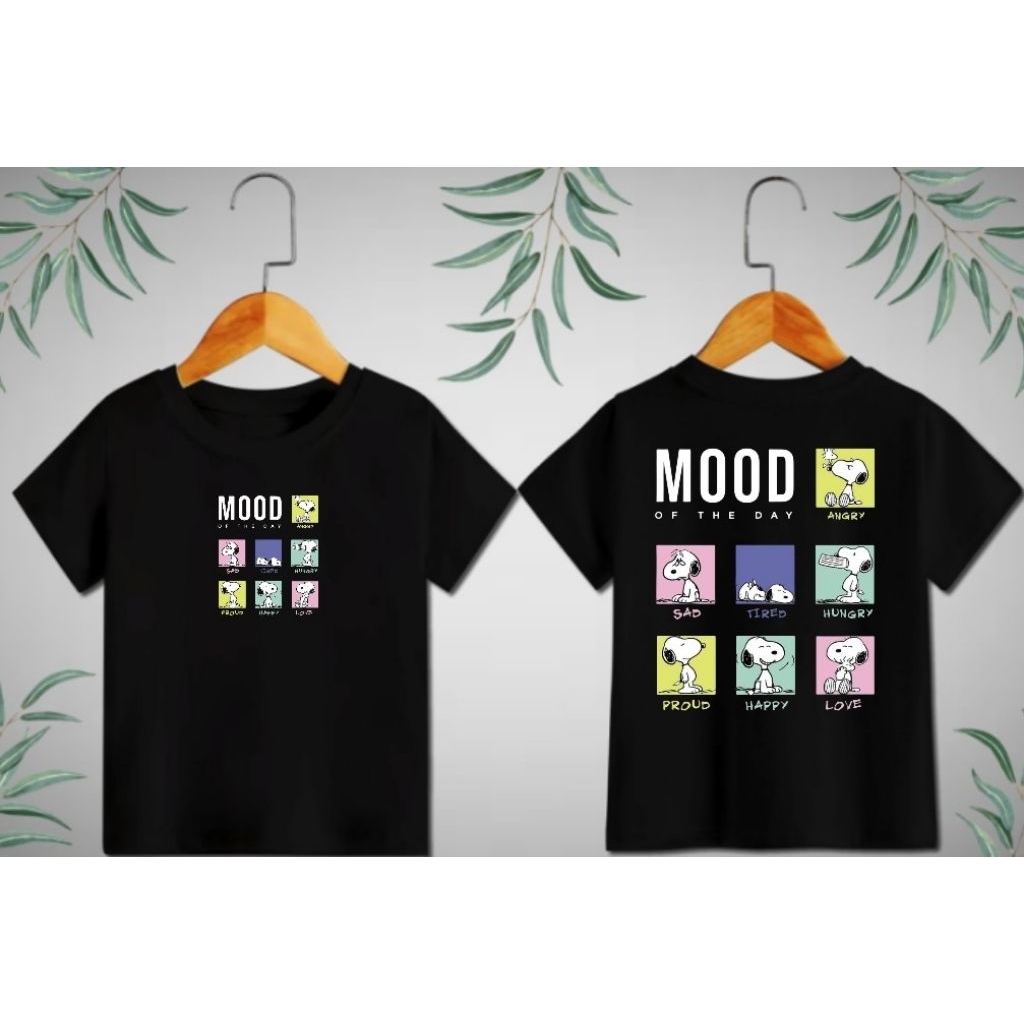 KIDS-KAOS ANAK UNISEX MOOD DEPAN BELAKANG/KAOS ANAK CEWEK&COWOK SABLON DIGITAL PRINT DTF