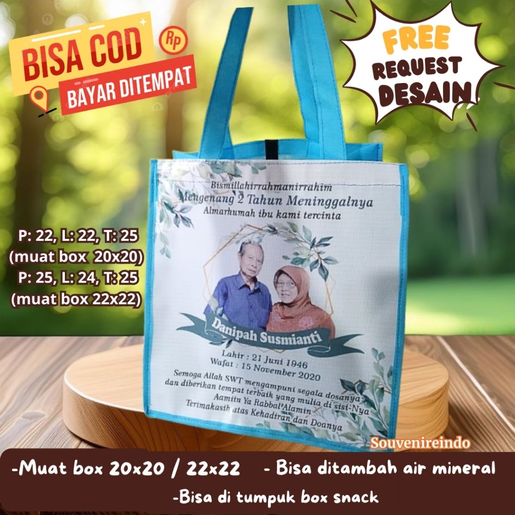 

Tas haul Tas peringatan kematian Tas mendak Request goodiebag jumbo spundbond