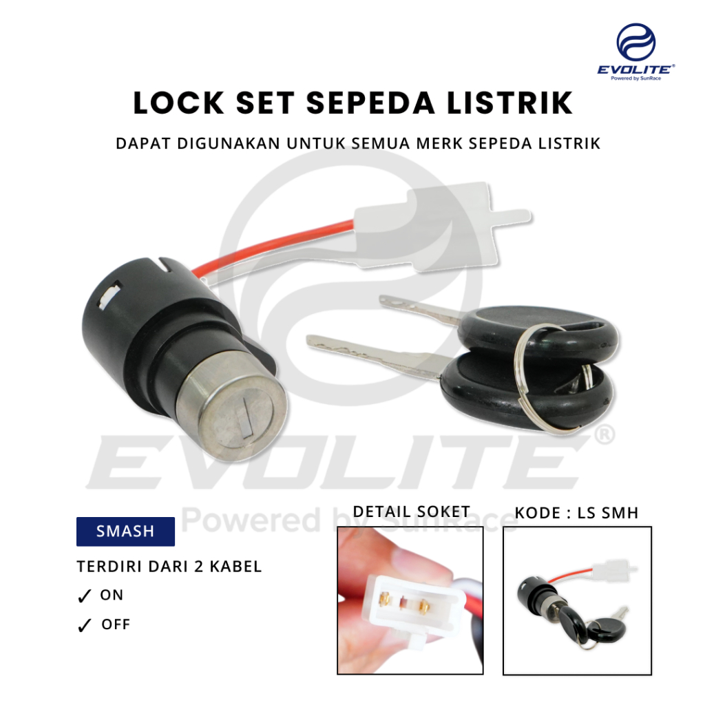 LOCK SET / KUNCI KONTAK SET SEPEDA LISTRIK UNIVERSAL