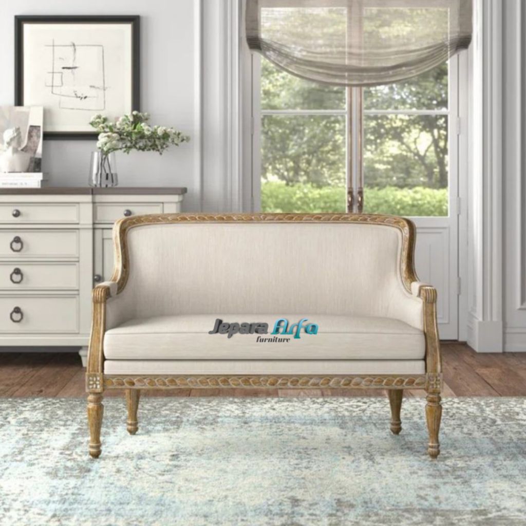 sofa tamu vintage minimalis jati/sofa 2 seater