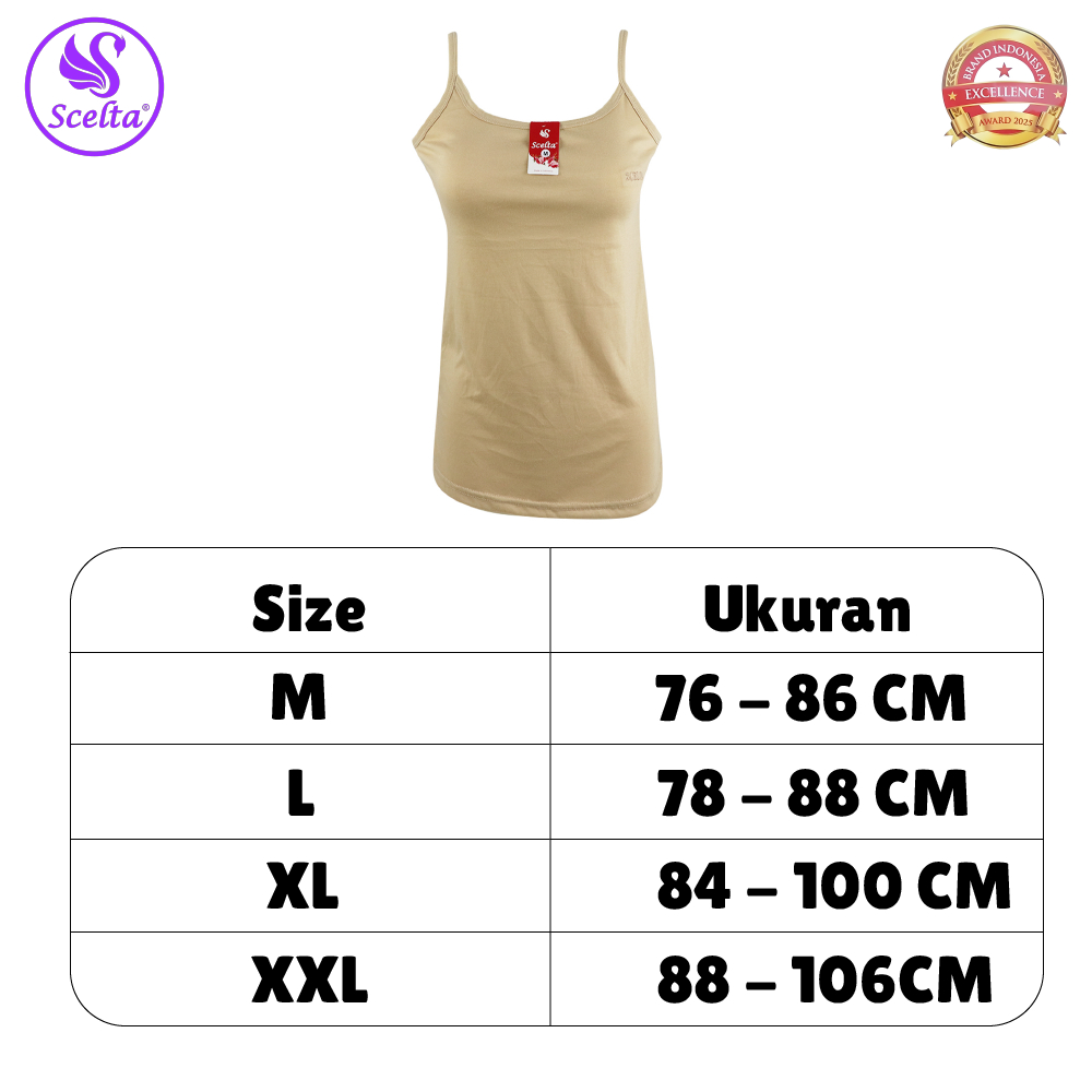 Scelta - Kamisol Tanktop Wanita Atasan Tank Top Camisole Polos Bahan Poliester Rayon At Sc 1157 thumbnail 2