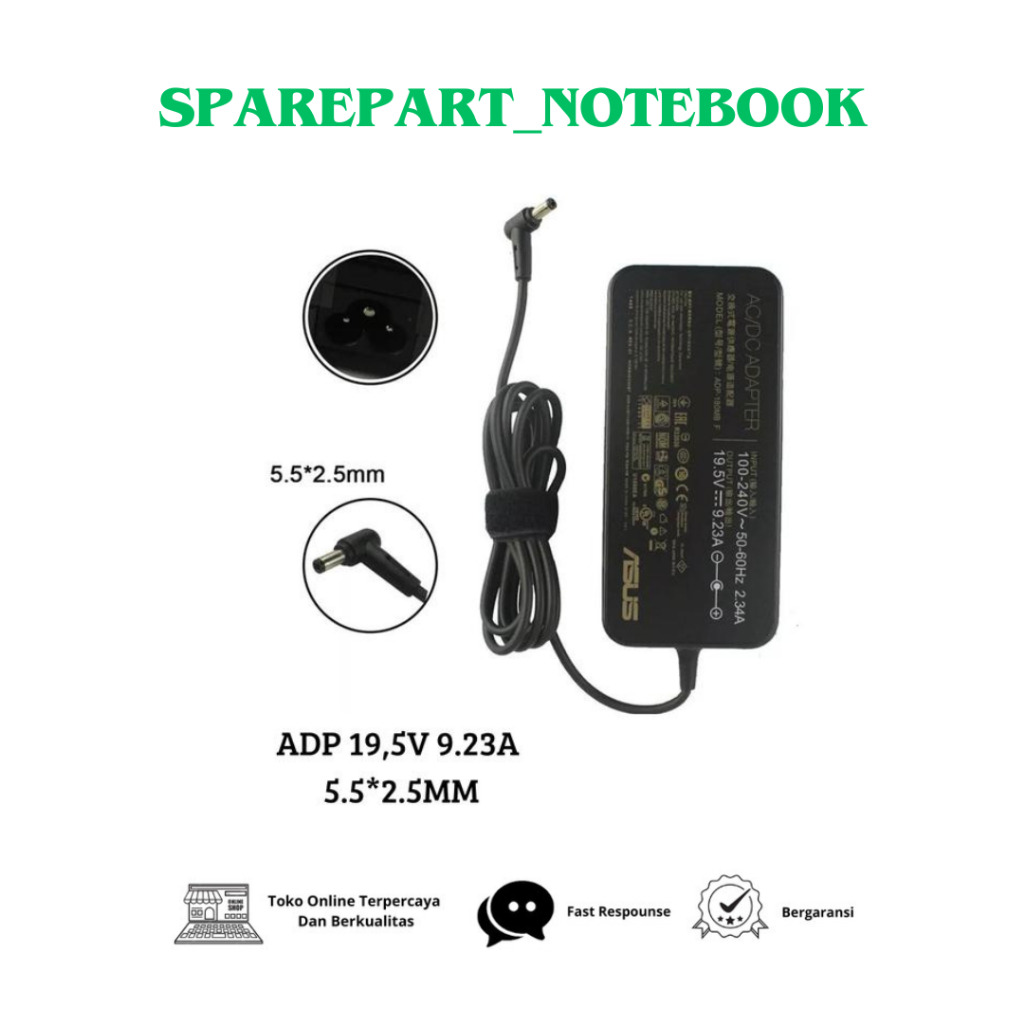 Adaptor Charger 19.5V 9.23A 180W 5.5*2.5mm AC/DC Adapter for AS/US FA180PM111 ROG G750-JS G750JM ADP