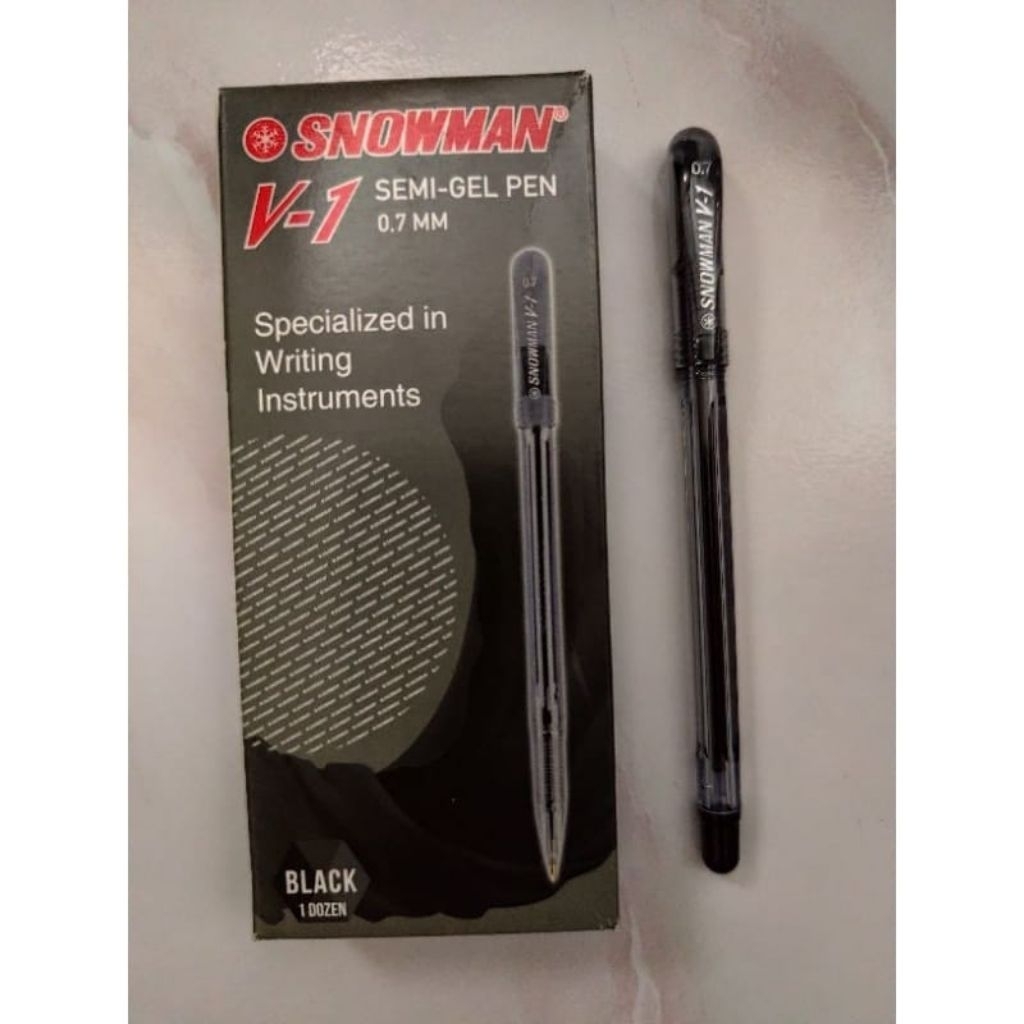 1 Pack 12Pcs Pulpen Snowman V-1