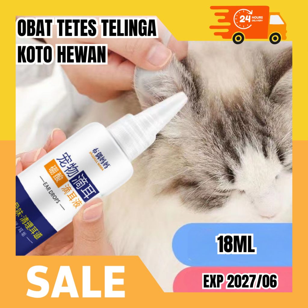 TERMURAH[SISKAPETSHOP]Obat Tetes Telinga untuk Kucing untuk Menghilangkan Tungau Telinga dan Kotoran