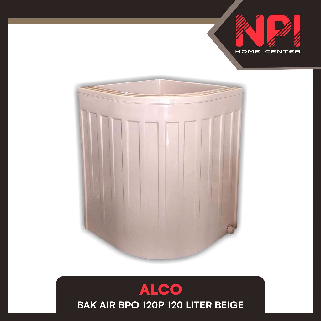 Alco - Bak Air Kamar Mandi / Gentong / Ember Sudut Oval BPO120P BPO 120P 120 Liter Beige Plastik
