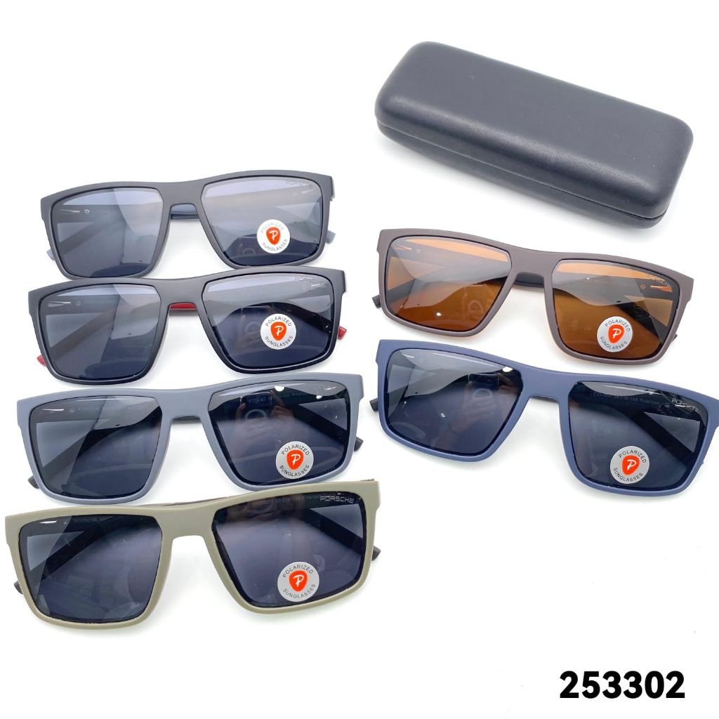 New sangglasss Grade Ori Kacamata Hitam Kotak PORSCHE DESIGN 253302 WOOD Polarized+UV400 Unisex