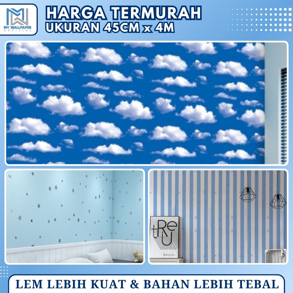 Wallpaper Dinding Biru Bintang Wallpaper Dinding Kamar Tidur Wallpaper Dinding Aestetik Biru