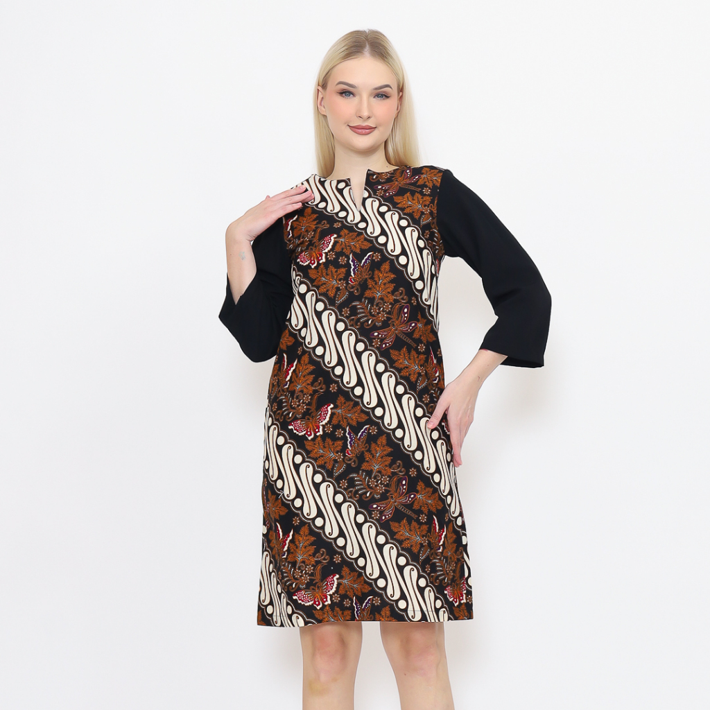 Dress Batik Wanita - Bhatara Batik Lucia - Baju Batik Modern Lengan Panjang