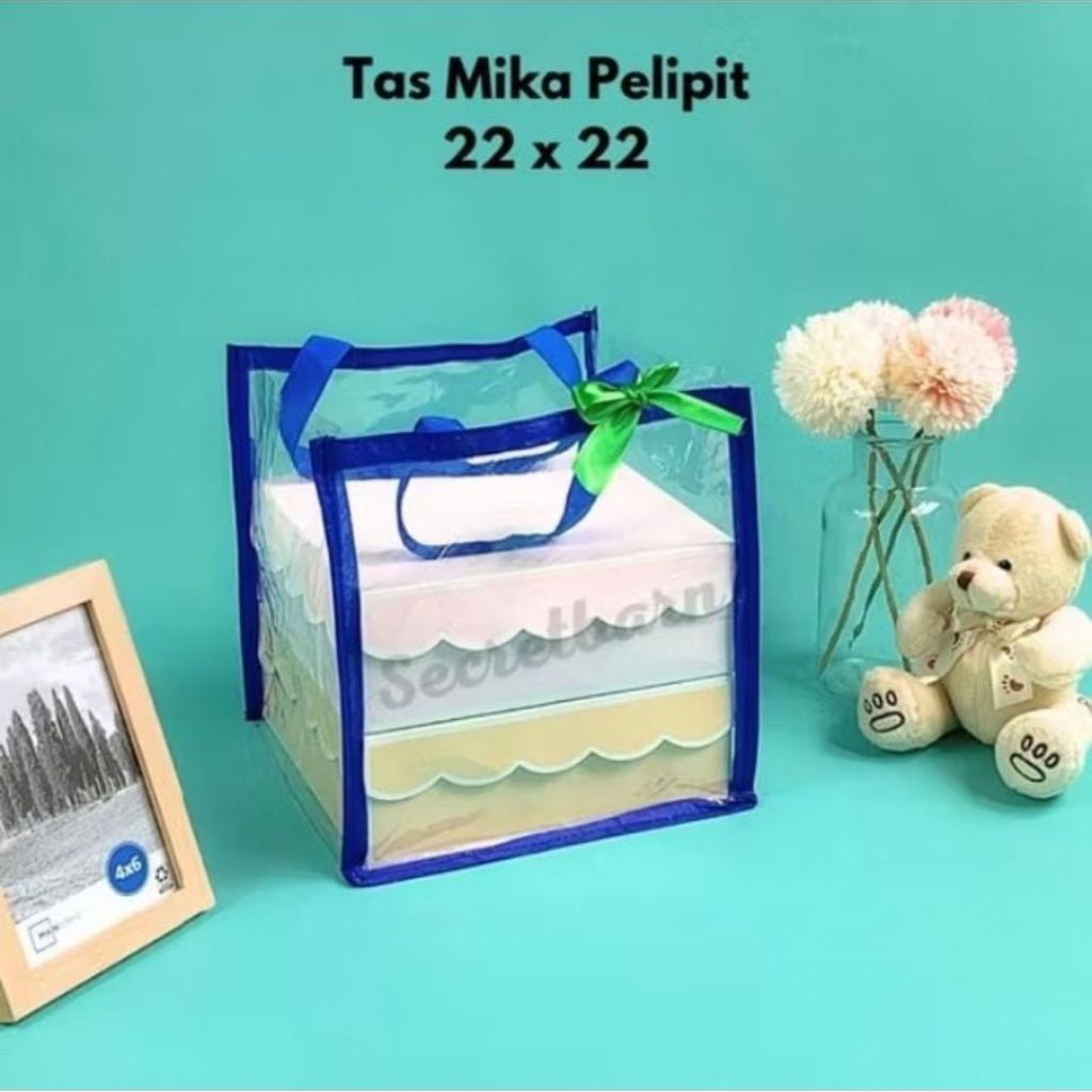 Tas hampers/tas mika untuk ukuran dus 18/dus 20
