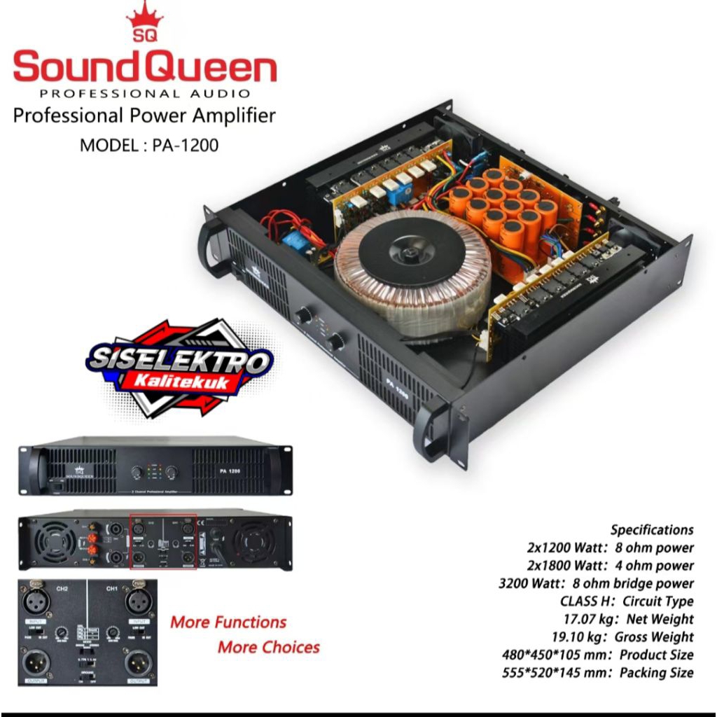 power amplifier soundqueen pa1200 soundqueen pa 1200