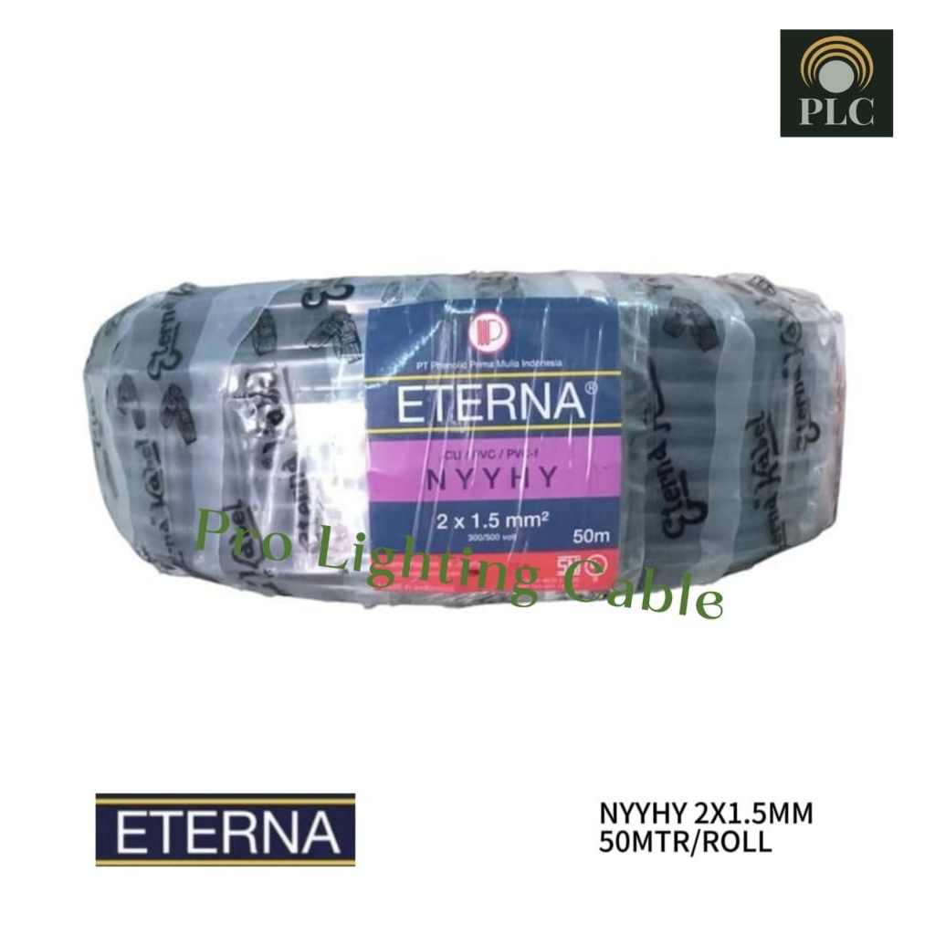 Kabel Eterna NYYHY 2X1.5 2X1,5 mm Rol 50 Meter