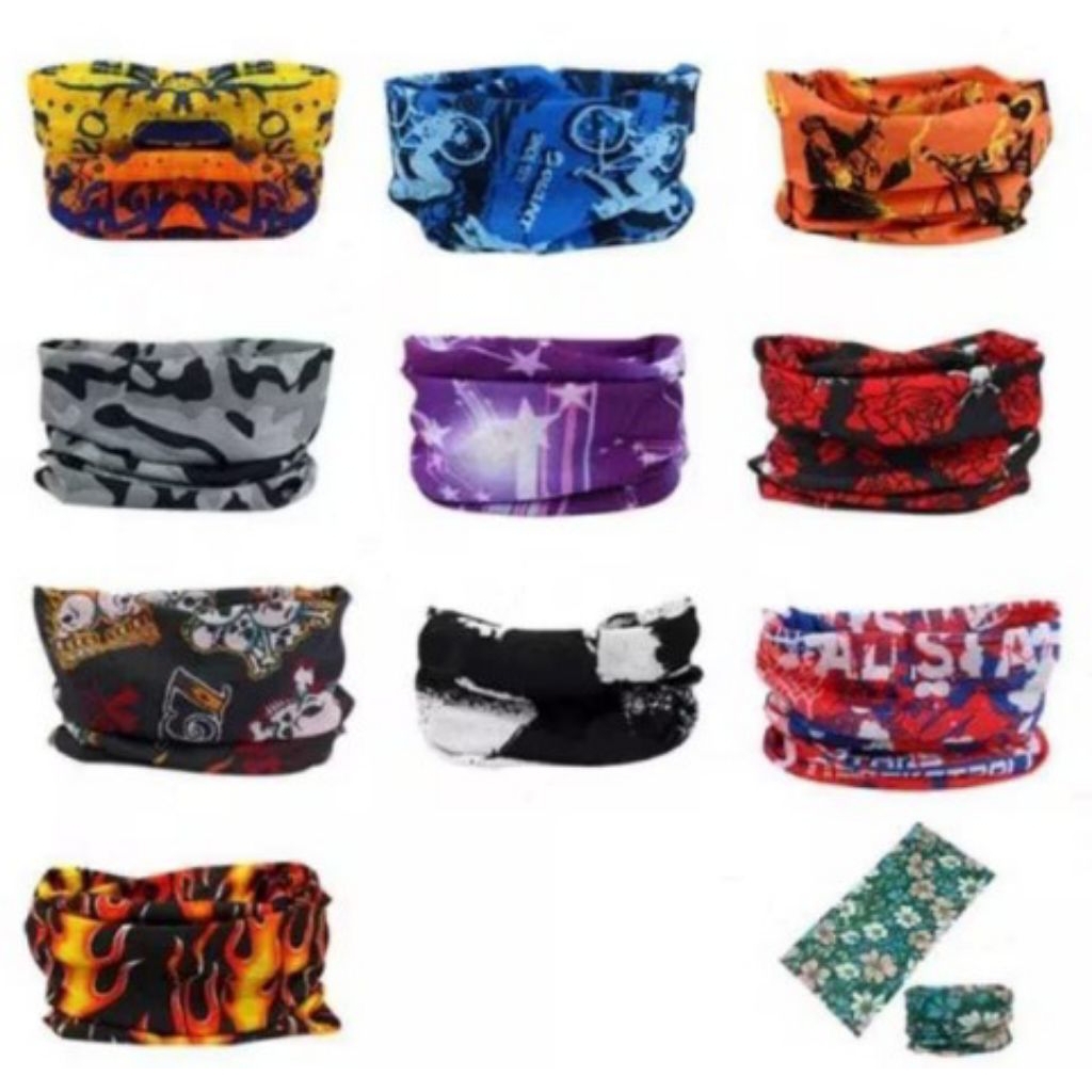 Buff Masker Pria Tebal Tanpa Jahitan/Masker Bandana/Masker Motor