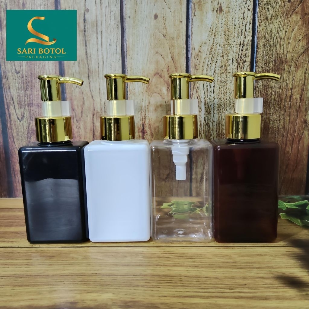 BOTOL PUMP 100ML KOTAK TUTUP PUMP CLIP OIL GOLD/BOTOL PUMP 100ML KOTAK PET