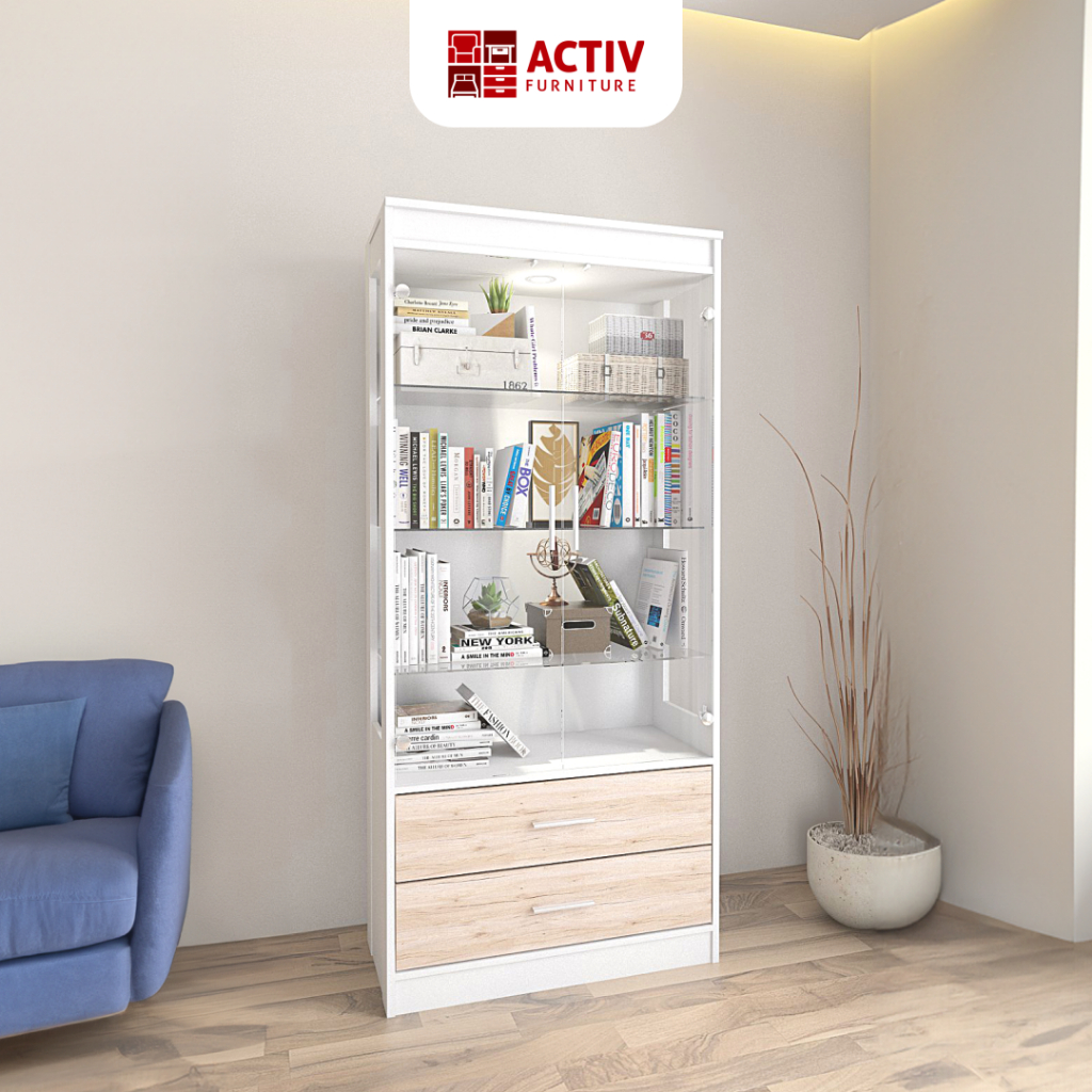 Lemari Hias / Lemari Pajangan Jazz LH 800 White – Activ Furniture
