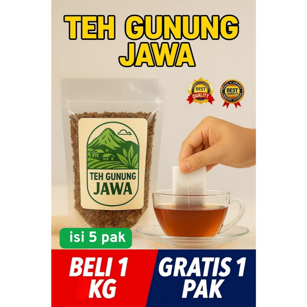 

Teh Raden Gunung Jawa (Racikan asli Solo) 5PCS (250gr x 4pcs GRATIS 1 PCS) teh angkringan solo teh wedangan solo teh solo