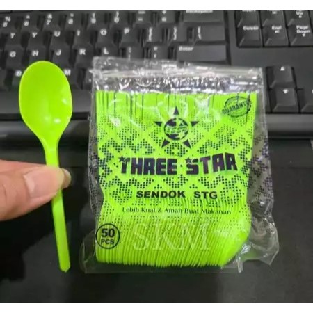 50 PCS] Sendok STG / Sendok Teh Three Star / Sendok STG Warna