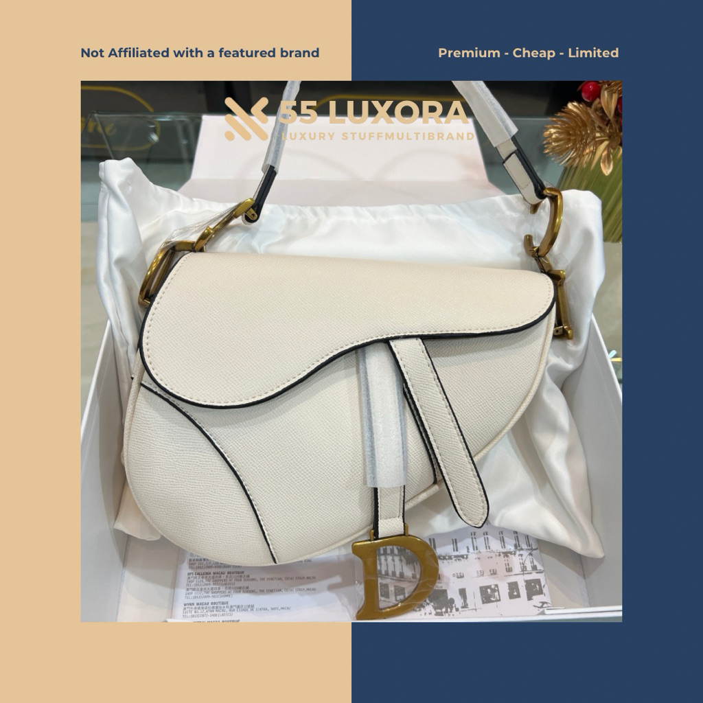 Tas Wanita Branded D Saddle Beige – Slingbag Kulit Premium Import BM 1:1 Kekinian