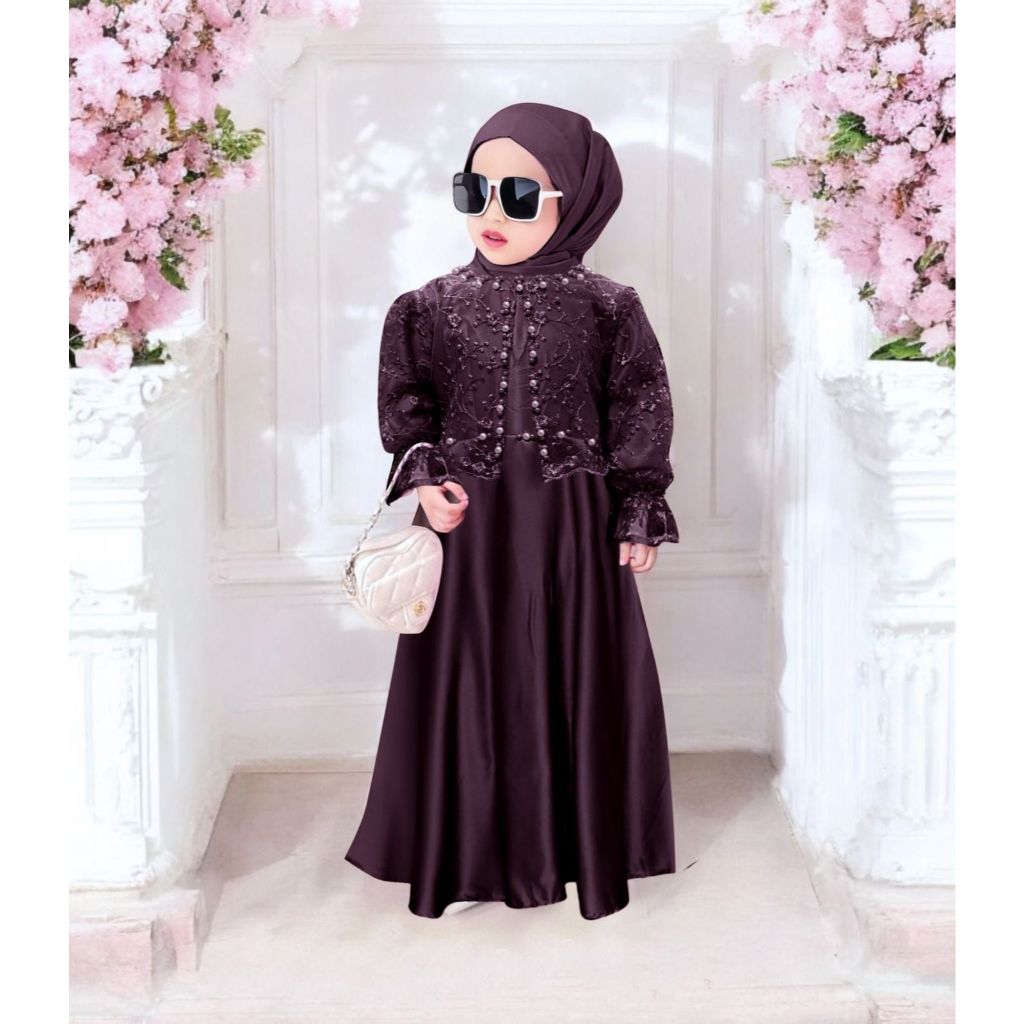 kids nagita ( 2tahun)(3-5tahun)(6-8tahun)(9-11tahun) Gamis anak Gaun anak perempuan baju pesta anak 