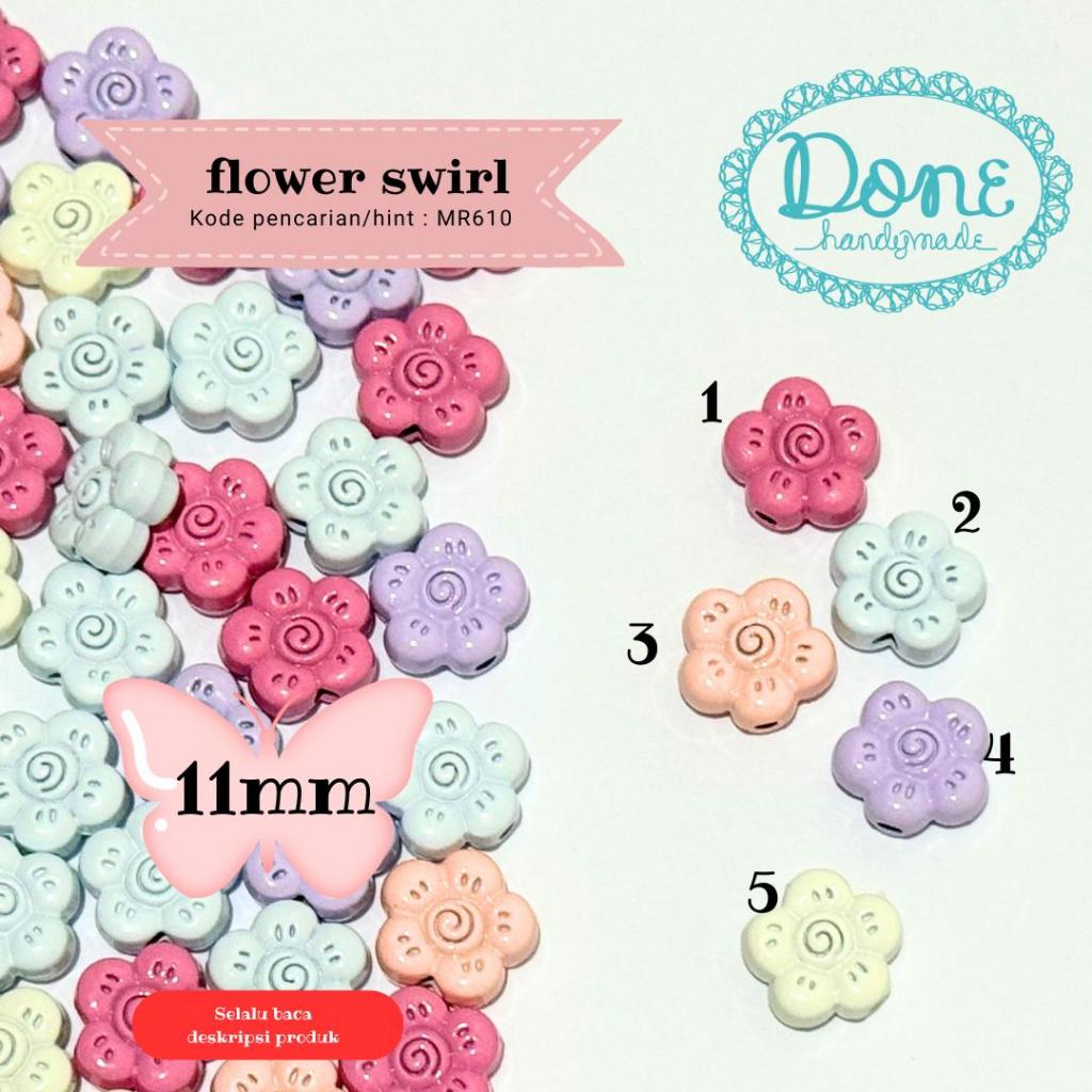 done handymade manik bunga flower beads manik besi metal beads enamel beads swirl flower beads diy m