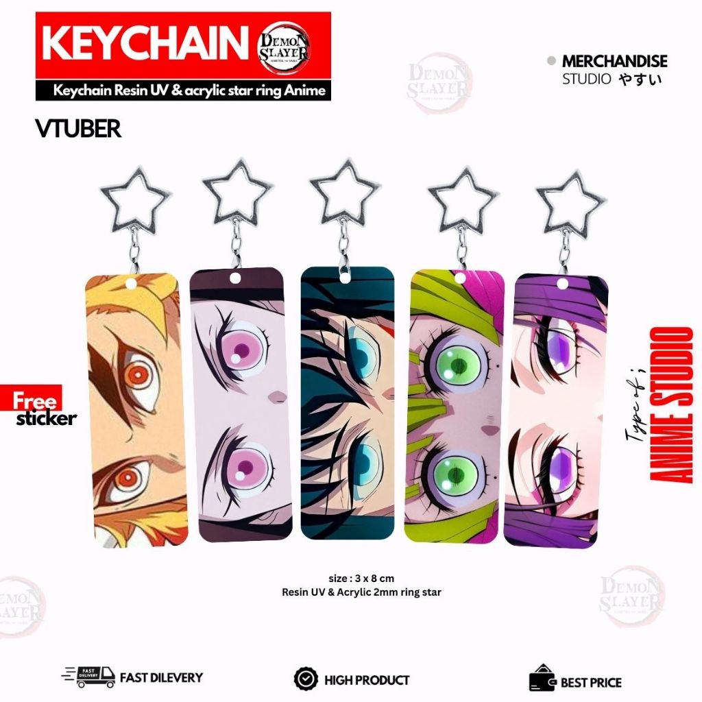 OTS6 - GANTUNGAN KUNCI KARAKTER ANIME KIMETSU NO YAIBA - GANCI NEZUKO - AKSESORIS GANCI LUCU KANAO -