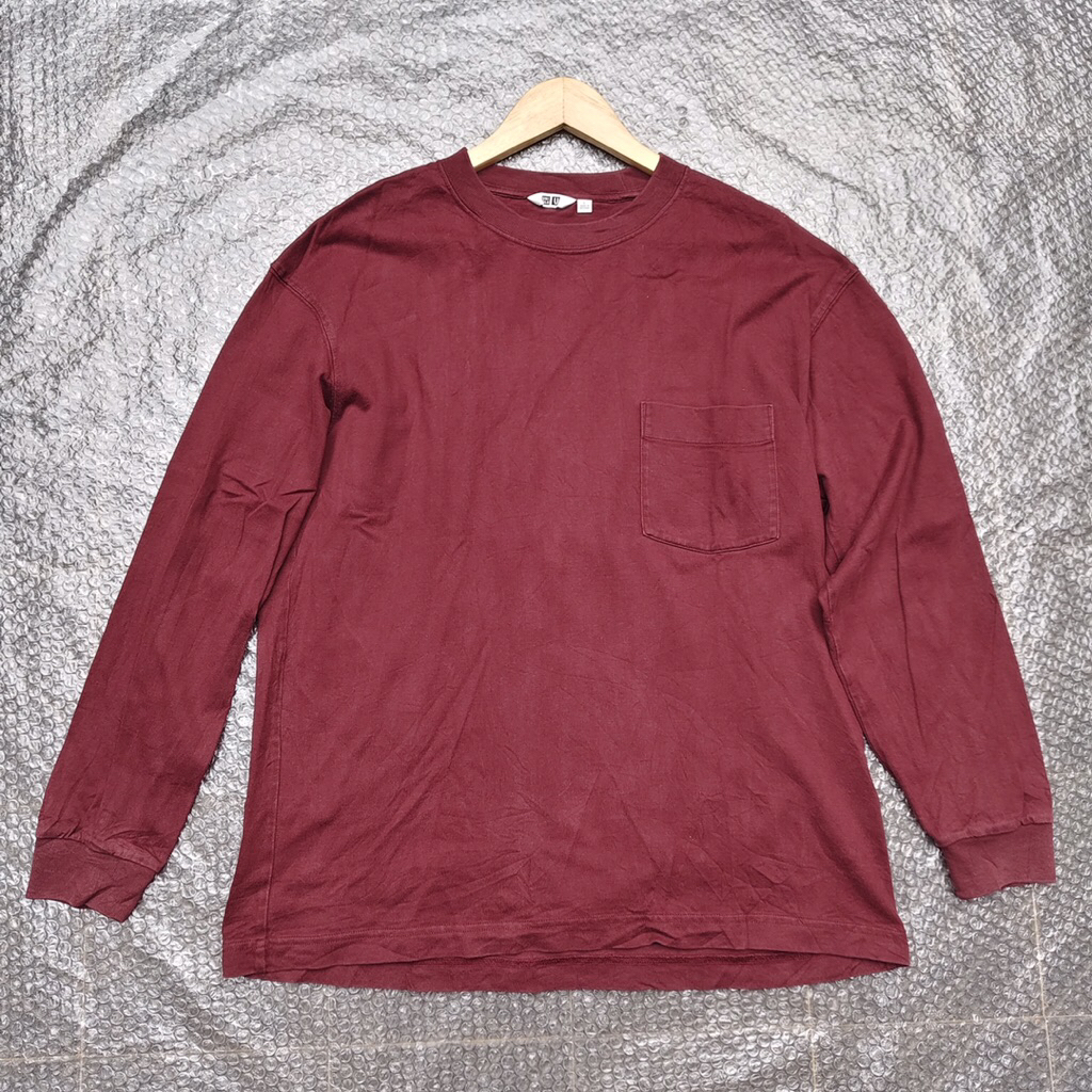 Uniqlo U long sleeve kaos Uniqlo U lengan panjang Tshirt Uniqlo U