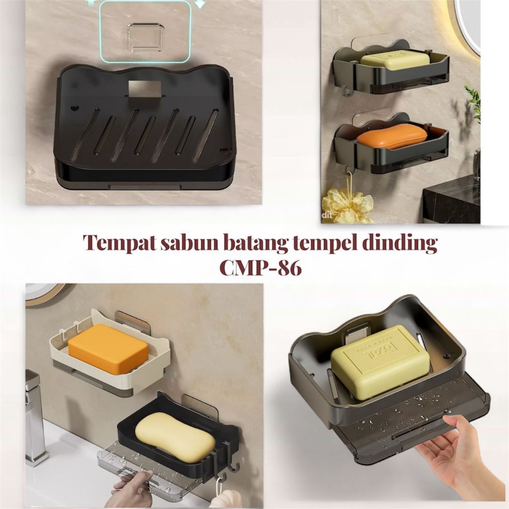 TEMPAT SABUN BATANG TEMPEL DINDING CMP-86/Wadah Sabun Dinding Tempel Aesthetic