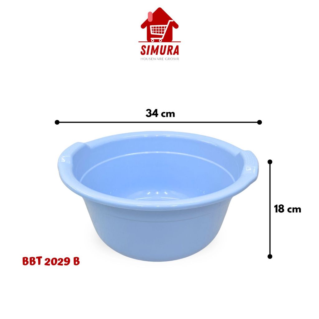 SMR Set 3Pcs Baskom Plastik Tanggung Serbaguna 34 cm x 18 cm