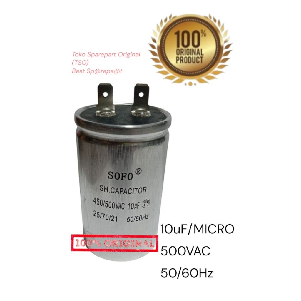 Kapasitor capasitor 10 UF 500vac