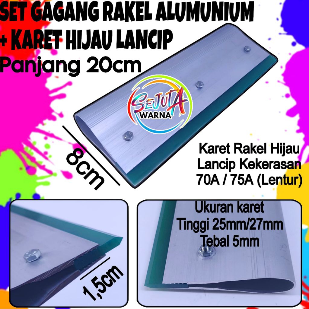 

SET GAGANG ALUMUNIUM KECIL RAKEL HIJAU LANCIP 5MM BASIS MINYAK P. 20CM