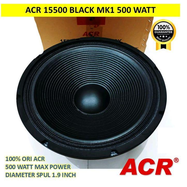 Speaker Full-range ACR 15” 15500 500W Woofer Mid-Bass / Speaker ACR 15500-Mk1 Black 15 Inch 500W