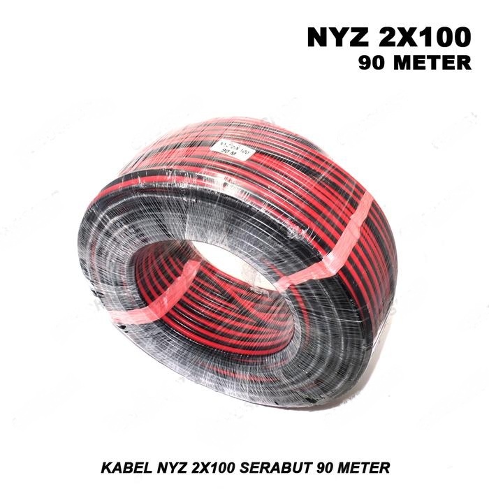 Kabel NYZ 2 x 100 serabut panjang 90 meter
