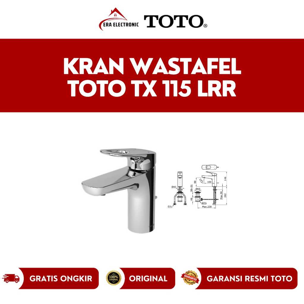 Kran Wastafel Toto TX 115 LRR / Keran Wastafel Toto TX115LRR