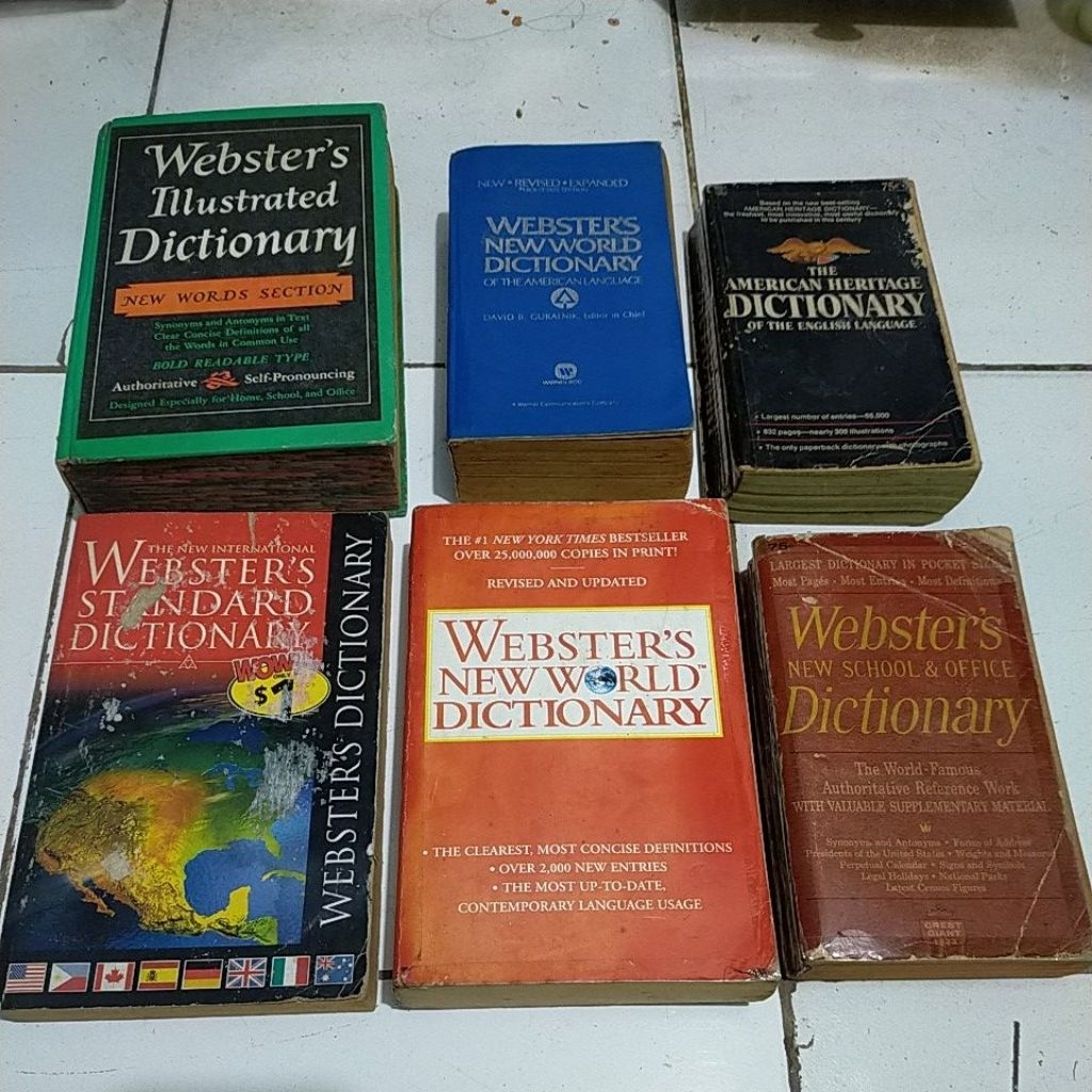 ORIGINAL WEBSTERS NEW WORLD DICTIONARY / WEBSTERS ILLUSTRATED DICTIONARY / WEBSTERS STANDARD DICTION