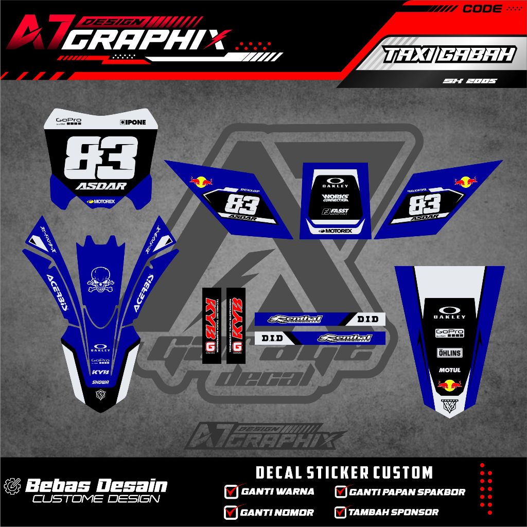 DECAL TAXI GABAH - DECAL MOTOR GABAH FREE CUSTOM DESIGN / MOTOR TAKSI GABAH