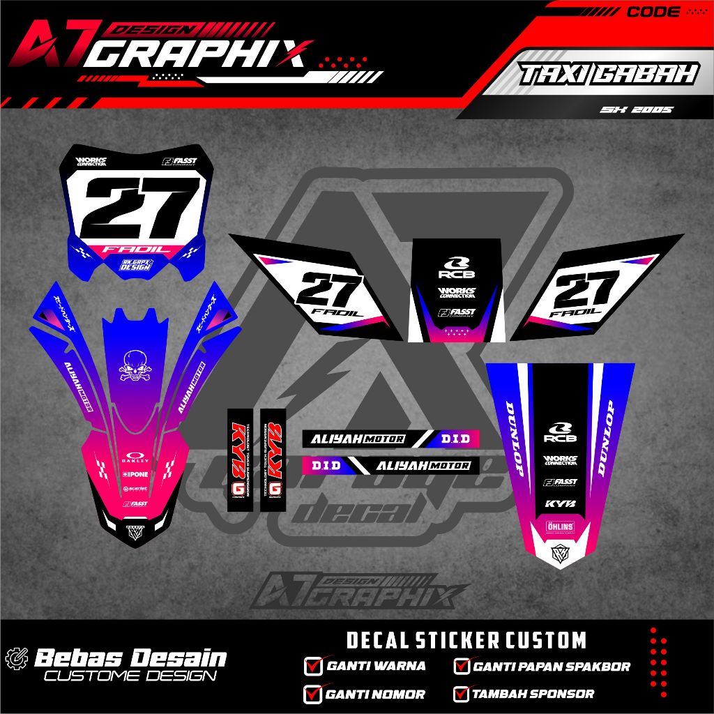DECAL TAXI GABAH - DECAL MOTOR GABAH FREE CUSTOM DESIGN / MOTOR TAKSI GABAH